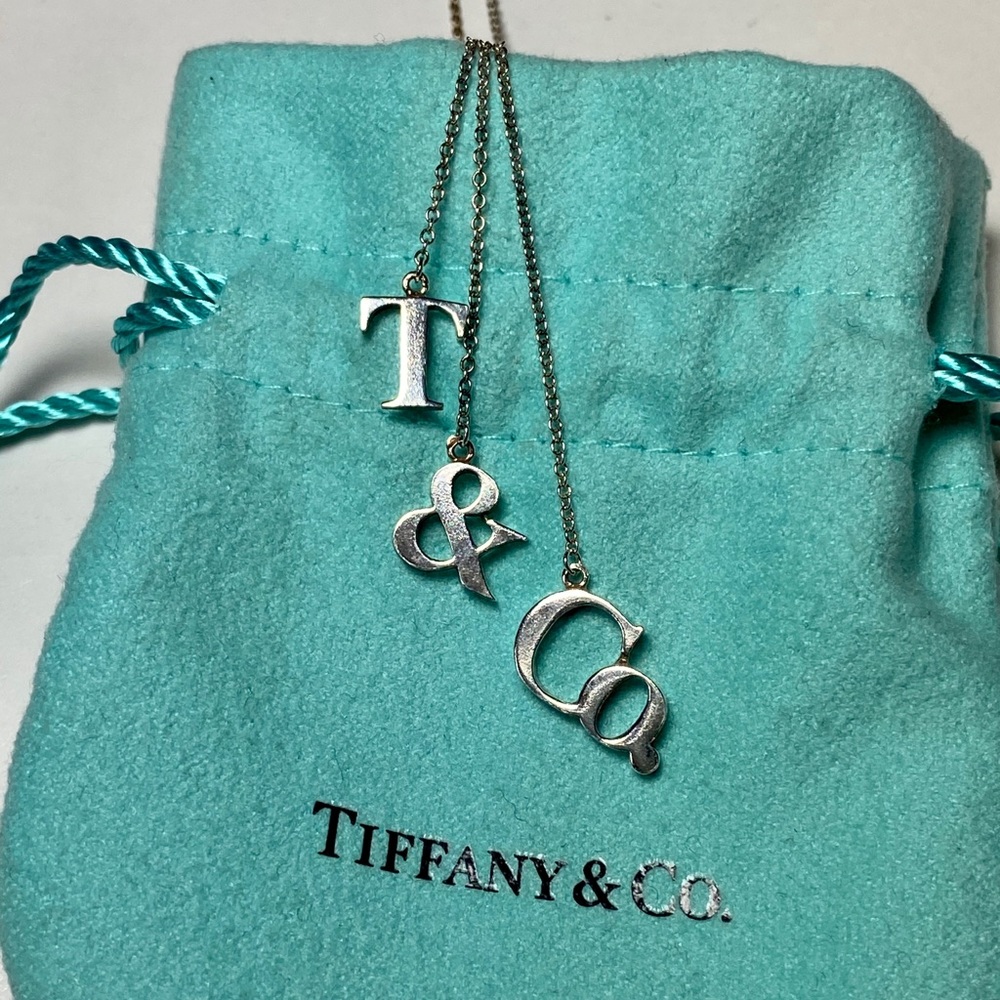 T & Co Sterling Silver T&CO Lariat Dangle Letters